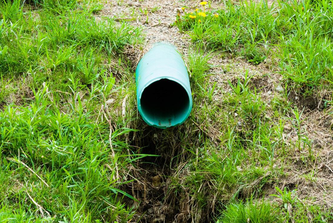 an in ground storm pipe